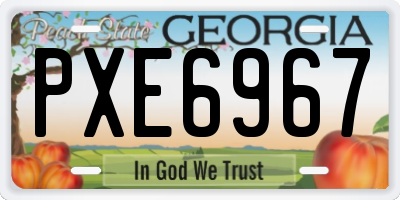 GA license plate PXE6967