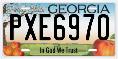 GA license plate PXE6970