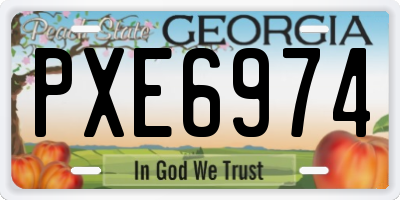 GA license plate PXE6974
