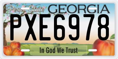 GA license plate PXE6978