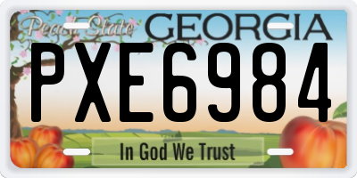 GA license plate PXE6984
