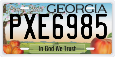 GA license plate PXE6985