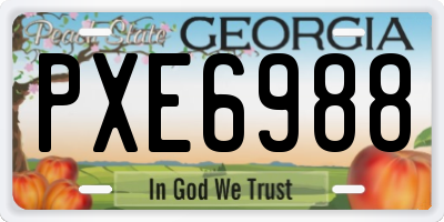 GA license plate PXE6988