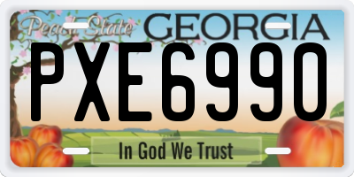 GA license plate PXE6990