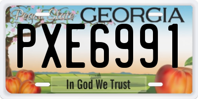 GA license plate PXE6991