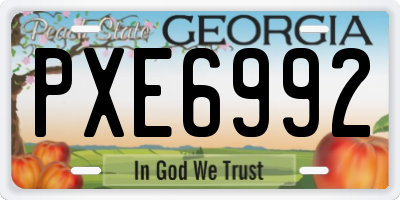 GA license plate PXE6992