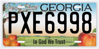 GA license plate PXE6998