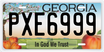 GA license plate PXE6999