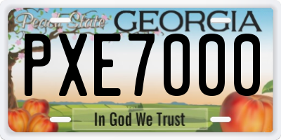 GA license plate PXE7000