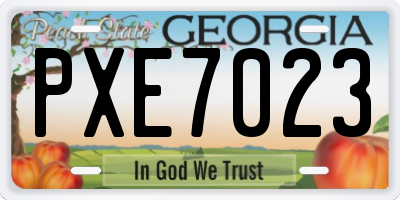 GA license plate PXE7023