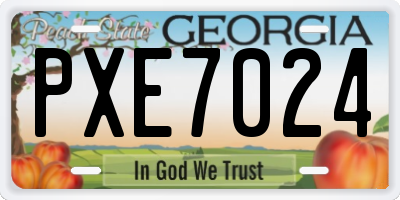 GA license plate PXE7024
