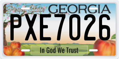 GA license plate PXE7026
