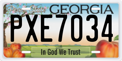 GA license plate PXE7034