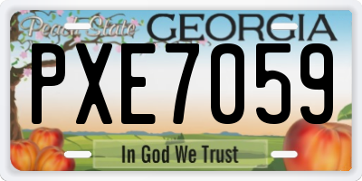 GA license plate PXE7059