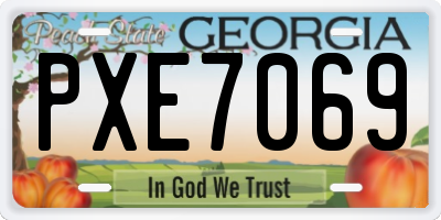 GA license plate PXE7069