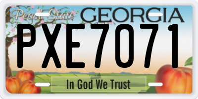 GA license plate PXE7071