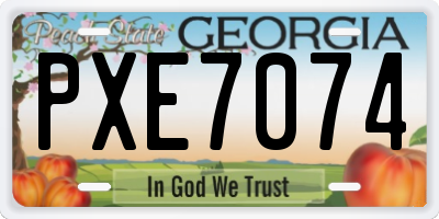GA license plate PXE7074