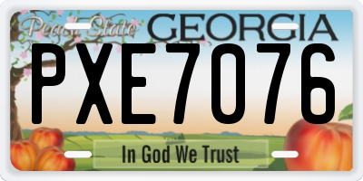 GA license plate PXE7076
