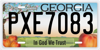 GA license plate PXE7083