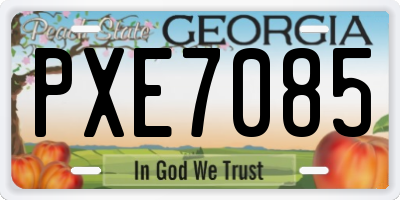 GA license plate PXE7085