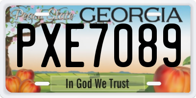 GA license plate PXE7089