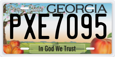 GA license plate PXE7095