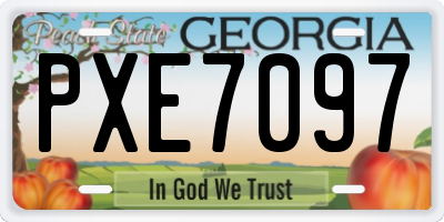 GA license plate PXE7097
