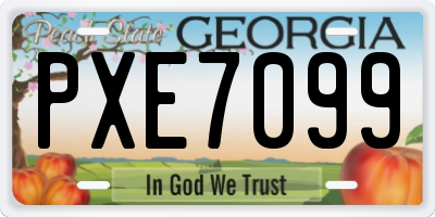 GA license plate PXE7099