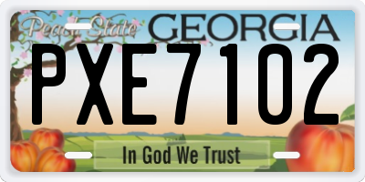GA license plate PXE7102