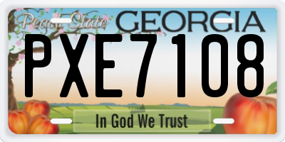 GA license plate PXE7108
