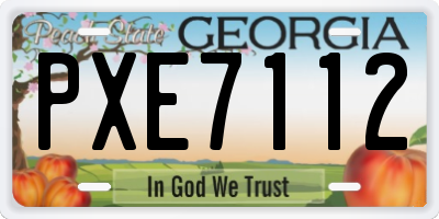 GA license plate PXE7112