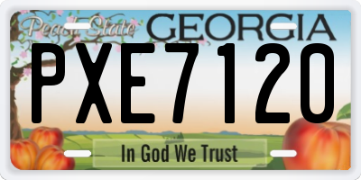 GA license plate PXE7120