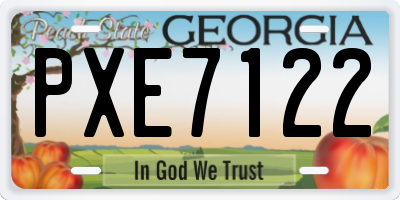 GA license plate PXE7122