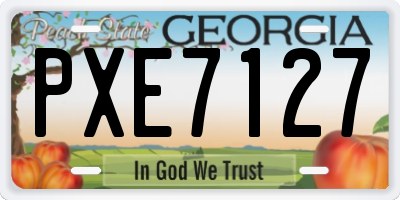 GA license plate PXE7127