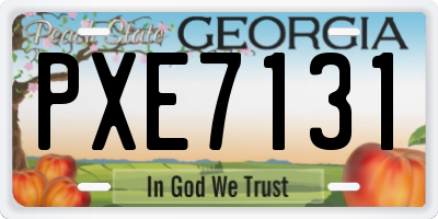 GA license plate PXE7131