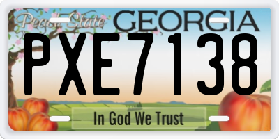 GA license plate PXE7138