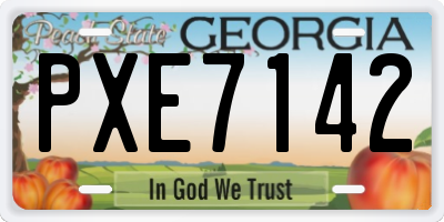 GA license plate PXE7142