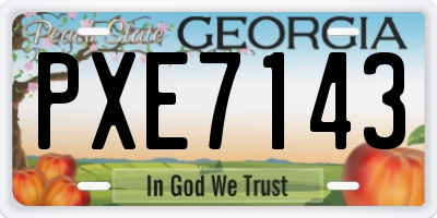 GA license plate PXE7143