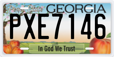 GA license plate PXE7146
