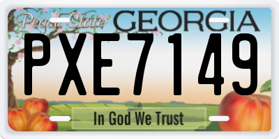 GA license plate PXE7149