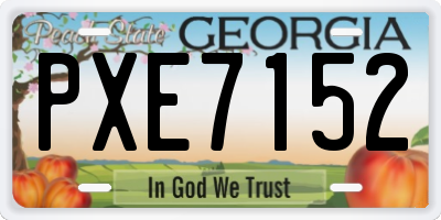 GA license plate PXE7152