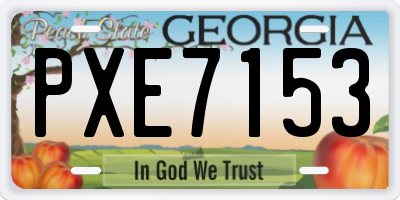 GA license plate PXE7153