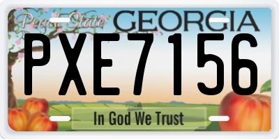 GA license plate PXE7156