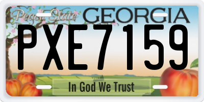 GA license plate PXE7159