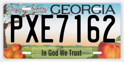 GA license plate PXE7162