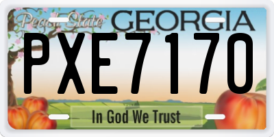 GA license plate PXE7170