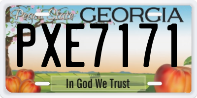 GA license plate PXE7171