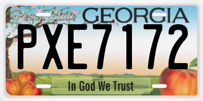 GA license plate PXE7172