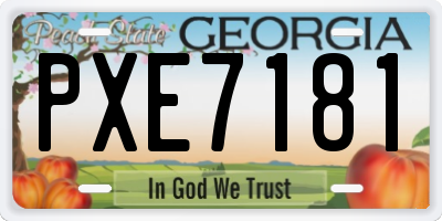 GA license plate PXE7181