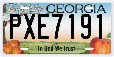 GA license plate PXE7191